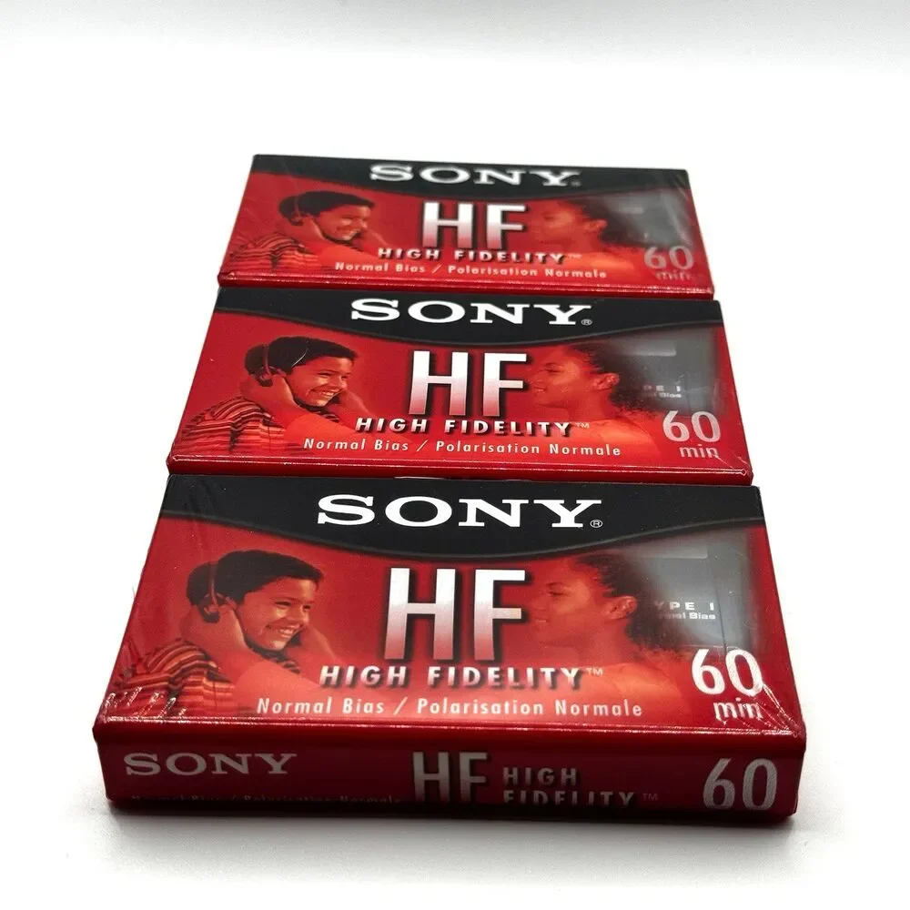 Vintage New Sealed Sony HF High Fidelity 60 min Blank Cassettes - Qty 3 - NOS